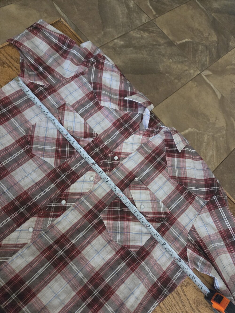 Roper Pearl Snap Shirt Plaid Western Cowboy Long Sleeve Red Mens XL - Picture 8 of 9